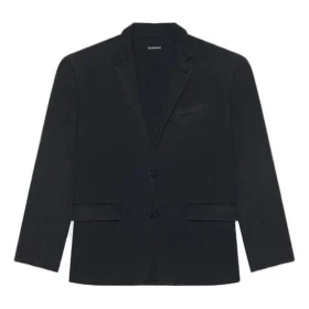 Chaqueta grande de punto retro Balenciaga FW21 para hombre, color negro 662388TAV041000