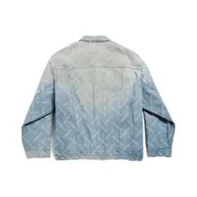Chaqueta oversize con diseño diagonal en toda la prenda «Denim japonés azul claro con anillos» 773616TPW534868