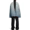 Chaqueta oversize con diseño diagonal en toda la prenda «Denim japonés azul claro con anillos» 773616TPW534868