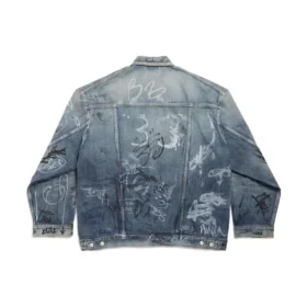 Chaqueta oversize con grafitis «Azul claro» 745048TNW014012