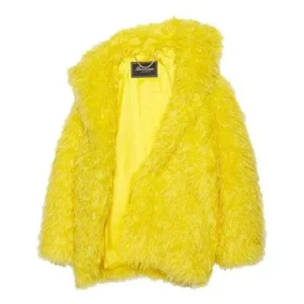 Chaqueta unisex de piel sintética Otoño-Invierno 2021, color amarillo, 663000TKQ077200