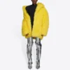 Chaqueta unisex de piel sintética Otoño-Invierno 2021, color amarillo, 663000TKQ077200