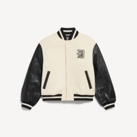 Chaqueta universitaria para hombre de Balenciaga | Colaboración con la NBA en color marfil
