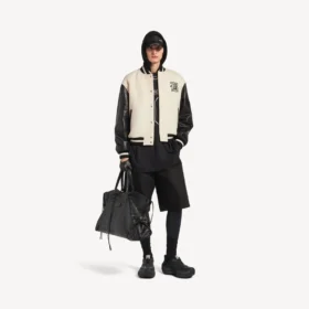 Chaqueta universitaria para hombre de Balenciaga | Colaboración con la NBA en color marfil