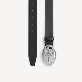 Cinturón ovalado BB para hombre en negro