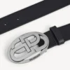 Cinturón ovalado BB para hombre en negro