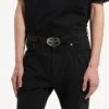 Cinturón ovalado BB para hombre en negro