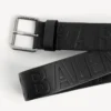 Cinturón para hombre con logotipo grabado en relieve en negro Cinturón para hombre con logotipo grabado en relieve en negro