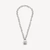 Collar con candado en forma de si bemol en plata/plata antigua Collar con candado en forma de si bemol en plata/plata antigua