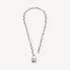 Collar con candado en forma de si bemol en plata/plata antigua Collar con candado en forma de si bemol en plata/plata antigua