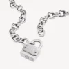 Collar con candado en forma de si bemol en plata/plata antigua Collar con candado en forma de si bemol en plata/plata antigua