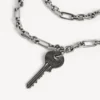 Collar fino Neverlost para hombre en plata antigua Collar fino Neverlost para hombre en plata antigua