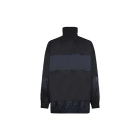 Cortavientos de nylon con patchwork y cremallera completa «Azul marino y negro» 623019TIO544100