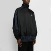 Cortavientos de nylon con patchwork y cremallera completa «Azul marino y negro» 623019TIO544100