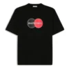Diseño holgado estilo uniforme retro, manga corta, negro 620941TIV791000