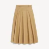 Falda de algodón de corte en A para mujer en color camel