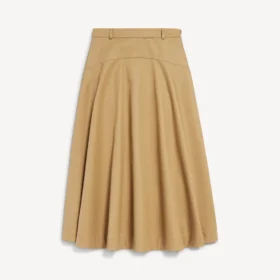 Falda de algodón de corte en A para mujer en color camel