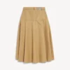 Falda de algodón de corte en A para mujer en color camel
