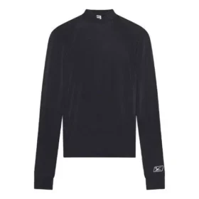 FW21 Camiseta deportiva de corte ajustado, manga larga, color negro 6617534B0B11077