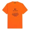 FW21 Camiseta elástica de corte ajustado y manga corta, color naranja 661705TKVH57513