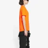 FW21 Camiseta elástica de corte ajustado y manga corta, color naranja 661705TKVH57513