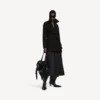 Gabardina corta tipo capullo para mujer en negro Gabardina corta tipo capullo para mujer en negro