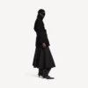 Gabardina corta tipo capullo para mujer en negro Gabardina corta tipo capullo para mujer en negro