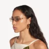 Gafas de sol Nano D-Frame para mujer en dorado claro