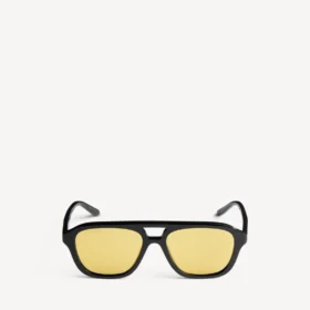 Gafas de sol Pilot para uso diario para hombre en negro/amarillo