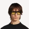 Gafas de sol Pilot para uso diario para hombre en negro/amarillo