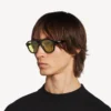 Gafas de sol Pilot para uso diario para hombre en negro/amarillo