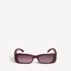 Gafas de sol rectangulares Dynasty para mujer en color burdeos oscuro