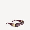 Gafas de sol rectangulares Dynasty para mujer en color burdeos oscuro