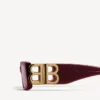 Gafas de sol rectangulares Dynasty para mujer en color burdeos oscuro