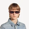 Gafas de sol rectangulares Dynasty para mujer en color burdeos oscuro