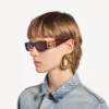 Gafas de sol rectangulares Dynasty para mujer en color burdeos oscuro