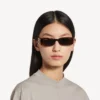 Gafas de sol rectangulares Dynasty para mujer en color havana medio