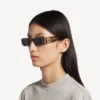 Gafas de sol rectangulares Dynasty para mujer en color havana medio