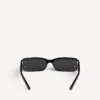 Gafas de sol rectangulares Dynasty para mujer en negro