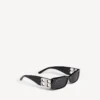 Gafas de sol rectangulares Dynasty para mujer en negro