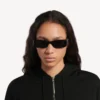 Gafas de sol rectangulares Dynasty para mujer en negro