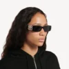Gafas de sol rectangulares Dynasty para mujer en negro