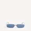 Gafas de sol rectangulares para mujer «Gossip M» en rutenio oscuro/azul