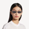 Gafas de sol rectangulares para mujer «Gossip M» en rutenio oscuro/azul