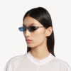 Gafas de sol rectangulares para mujer «Gossip M» en rutenio oscuro/azul