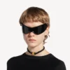 Gargantilla tipo choker «nano ribbon bb» para mujer en negro/oro brillante