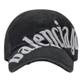 Gorra de béisbol con logotipo diagonal «Negro Blanco» 680738410B21077