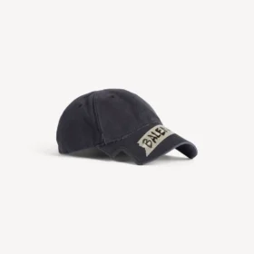 Gorra de cinta adhesiva para hombre en negro descolorido