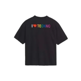 «I Love Techno» bordado, negro 556089TDV201000