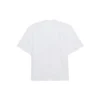 Jersey de cuello redondo de manga corta para hombre de Balenciaga con impresión de palabras, color blanco, 641614TJVI39040